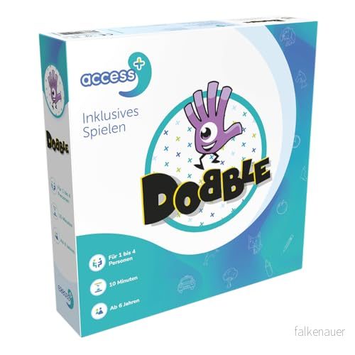 Access+, Dobble familjespel, kortspel, 1 4 spelare, från 6+ år, 10 minuter, tyska 3558380115212