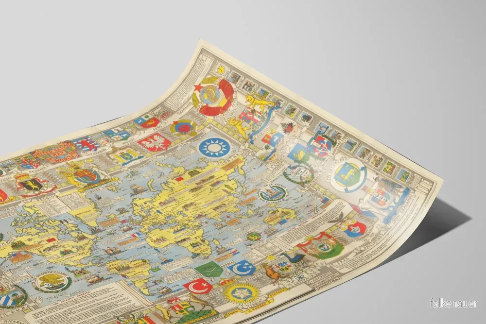 Vintage United Nations världskarta poster - Bild 2