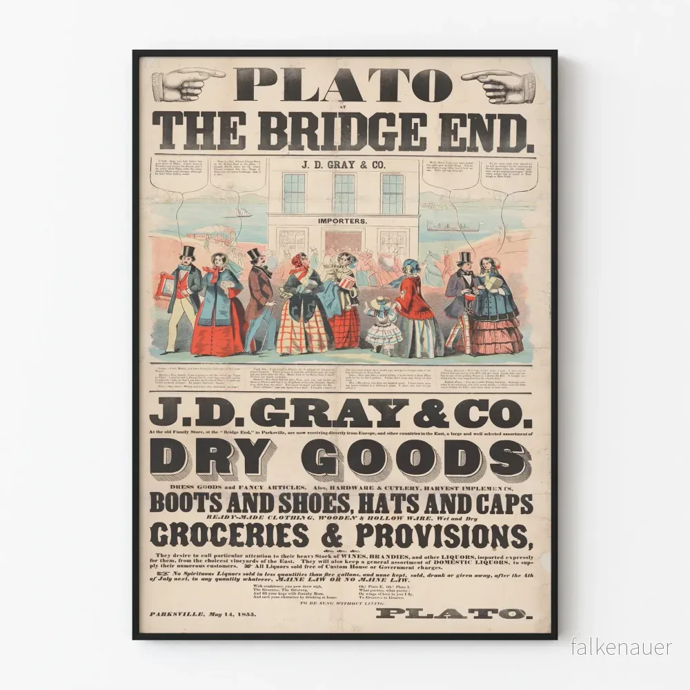 Gammal reklamposter för J.D. Gray & Co. vid Bridge End Gammal reklamposter för J.D. Gray & Co. vid Bridge End