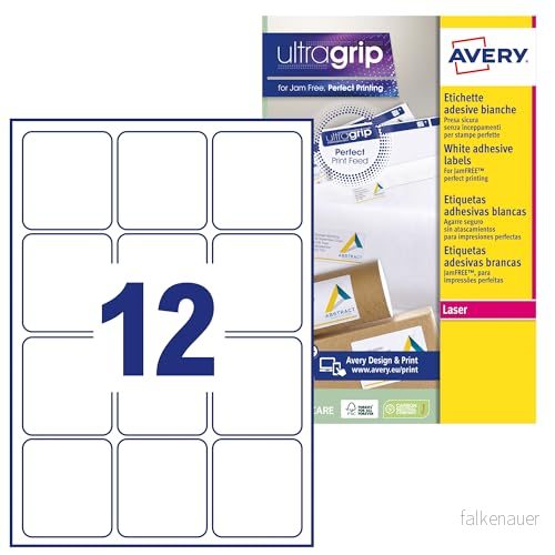 Adressetiketter 63,5 x 72mm Avery L7164 100 1.200st 5014702175305