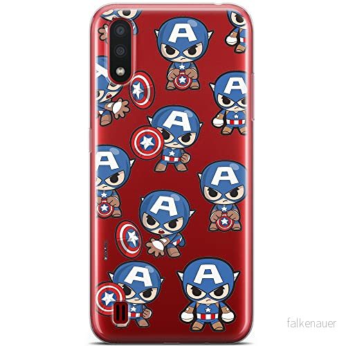 ERT GROUP mobiltelefonfodral för Samsung A01 originalt och officiellt licensierat Marvel mönster Captain America 029 optimalt anpassad till formen på mobiltelefonen, gedeeltelijk transparant 5904805317620