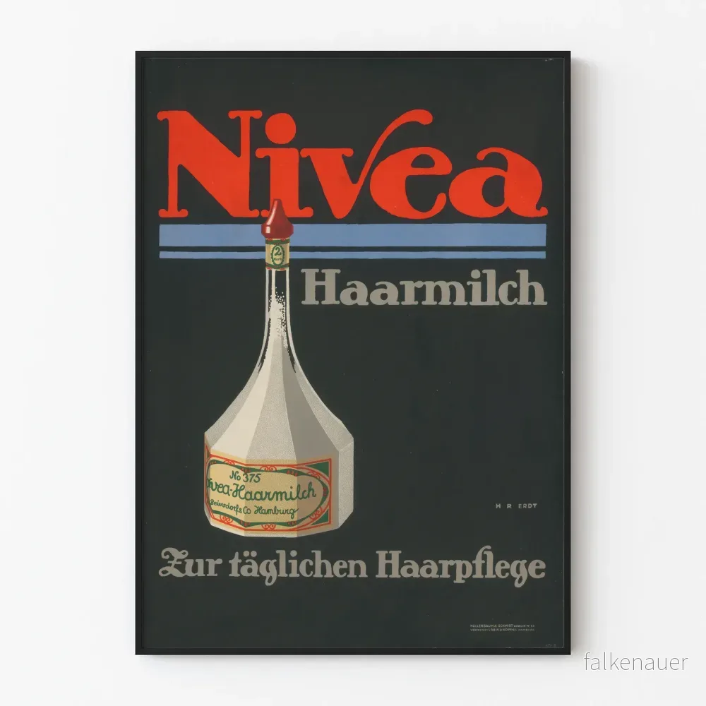 Vintage poster för väggdekoration Nivea Haarmilch hårvårdsprodukt Vintage poster för väggdekoration Nivea Haarmilch hårvårdsprodukt
