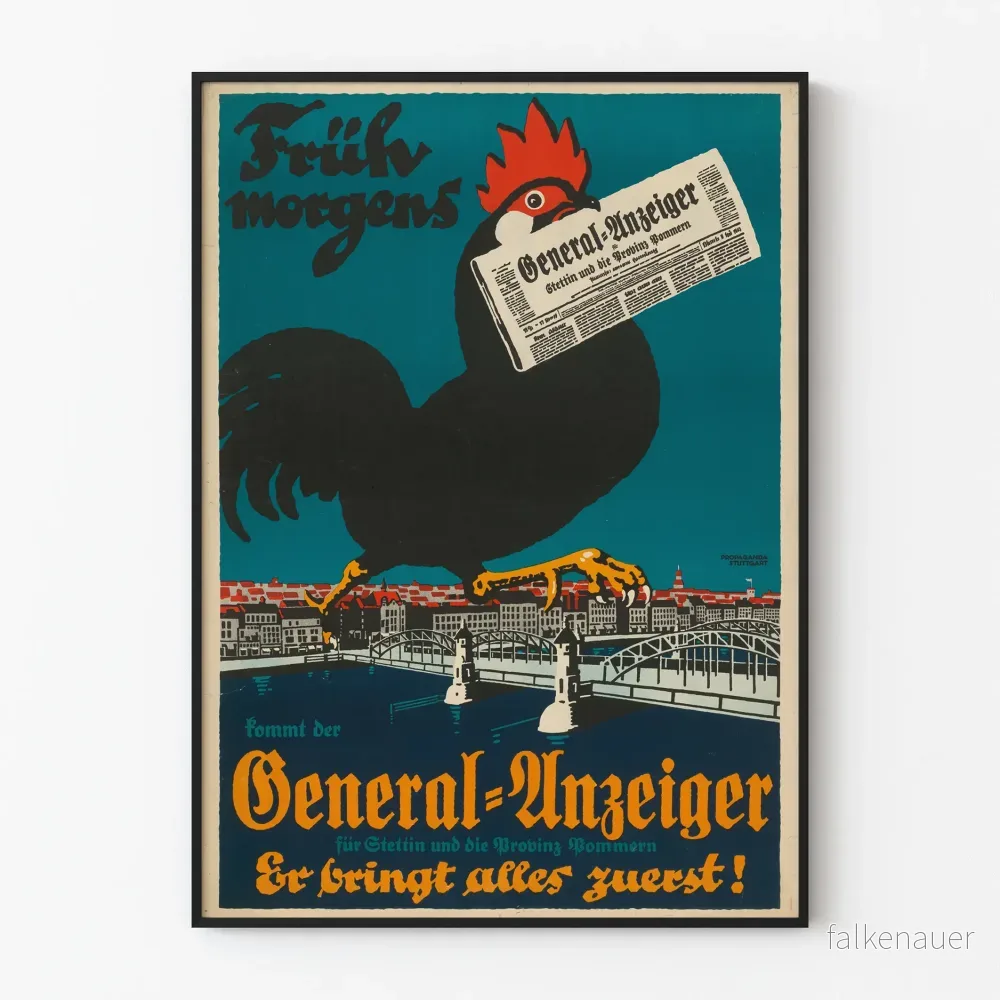 Vintageposter Coq General-Anzeiger väggdekoration