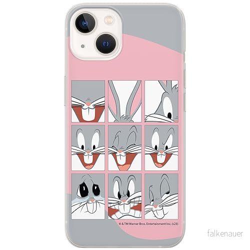 ERT GROUP mobiltelefonfodral för Iphone 13 originalt och officiellt licensierat Looney Tunes mönster Bugs 015 optimalt anpassad till formen på mobiltelefonen, fodral tillverkad av TPU plast 5905795078263