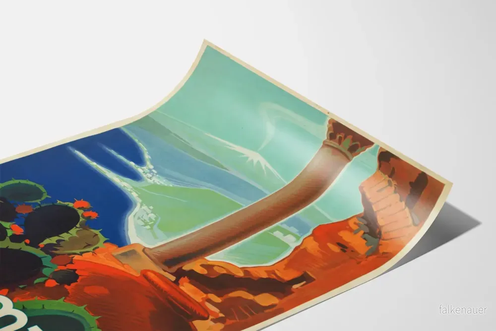 Vintageposter av Taormina med utsikt över Etna och medelhavsinredning - Bild 3