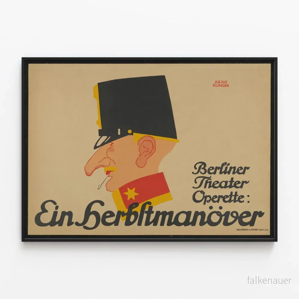 Poster Berliner Theater Operette Ein Herbstmanöver av Julius Klinger