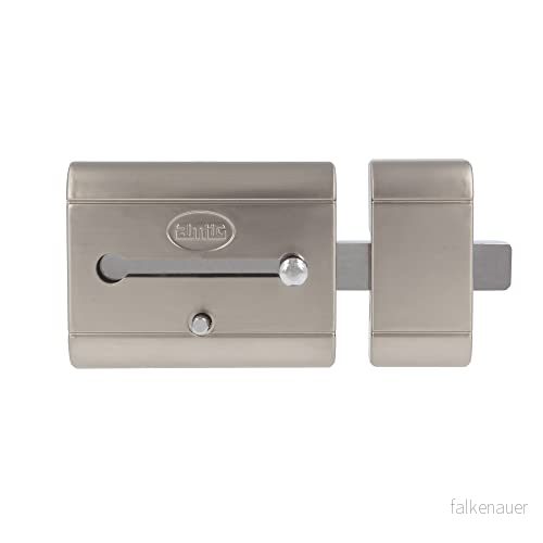 Amig Hög säkerhet överlappning bult för trädörrar Mod. 15 PLUS 98 x 77 mm Med säkerhetsrund cylinder och lås Silver stål 8413023238565