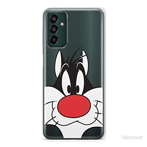ERT GROUP mobiltelefonfodral för Samsung M13 4G originalt och officiellt licensierat Looney Tunes mönster Sylwester 001 optimalt anpassad till formen på mobiltelefonen, gedeeltelijk transparant 5905511324568