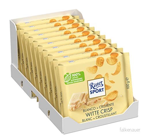 Ritter Sport Chocolade - Wit met Crisp Doos 10 x tablet 100 gram 4000417292605