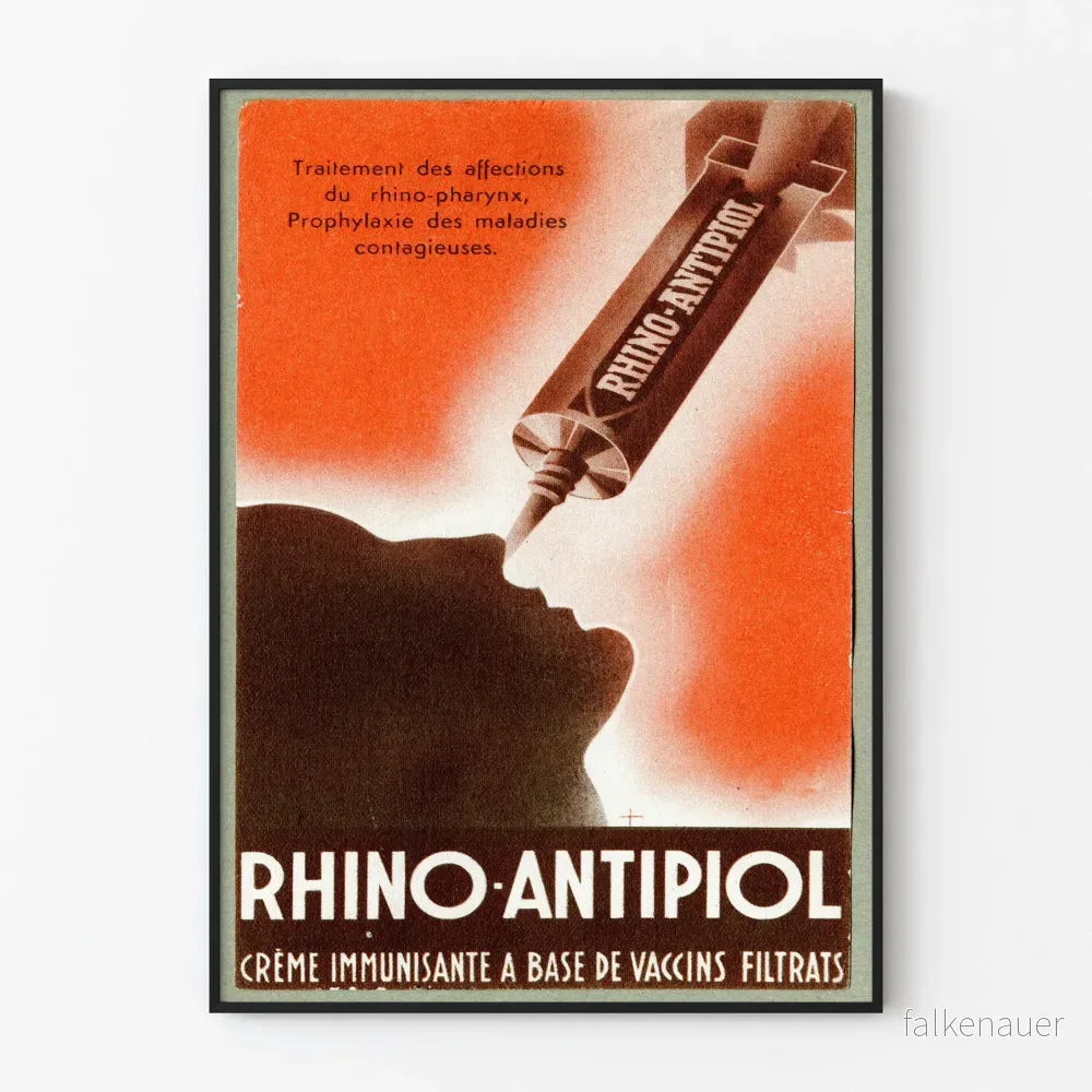 Vintageposter Rhino-Antipiol kräm immunisera