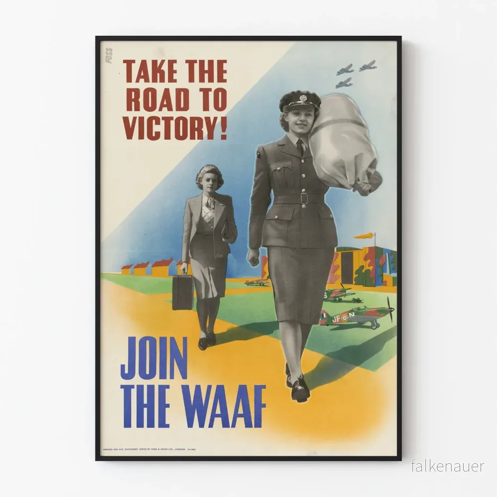 Vintage rekryteringsposter för WAAF - militär väggdekoration