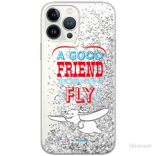 ERT GROUP mobiltelefonfodral för Apple Iphone 13 PRO MAX originalt och officiellt licensierat Disney mönster Dumbo 004 Vit optimalt anpassad till formen på mobiltelefonen, med glitter overflow effekt 5904805762963