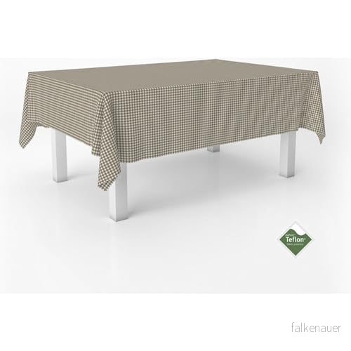 ECOMMERC3 Vichy fläckbeständig bordsduk för rektangulärt bord, storlek 240 x 140 cm med extra mjuk känsla och vattentät läderfärg 8435767371889