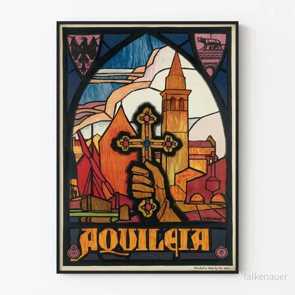 Väggdekorationsposter i Aquileia-stil med glasmåleri