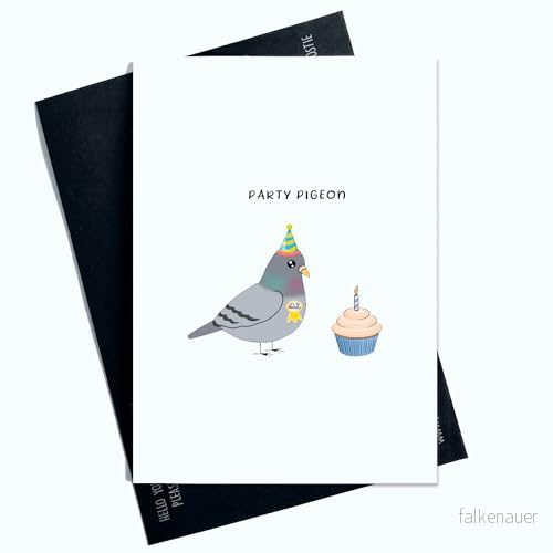 Festduva roligt födelsedagskort humoristiskt för män kvinnor fest duva funky kort med cupcake nyhet gratulationskort AP41 5061013822237