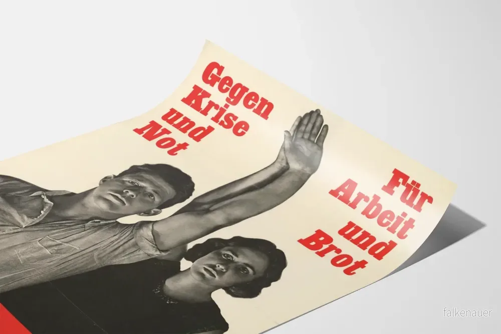 Vintage politisk poster mot krisen och för arbete och bröd - Bild 3