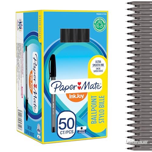 Paper Mate InkJoy 100ST Kulspetspennor med huv Mediumspets (1,0 mm) Svart 50 stycken 3501170957127