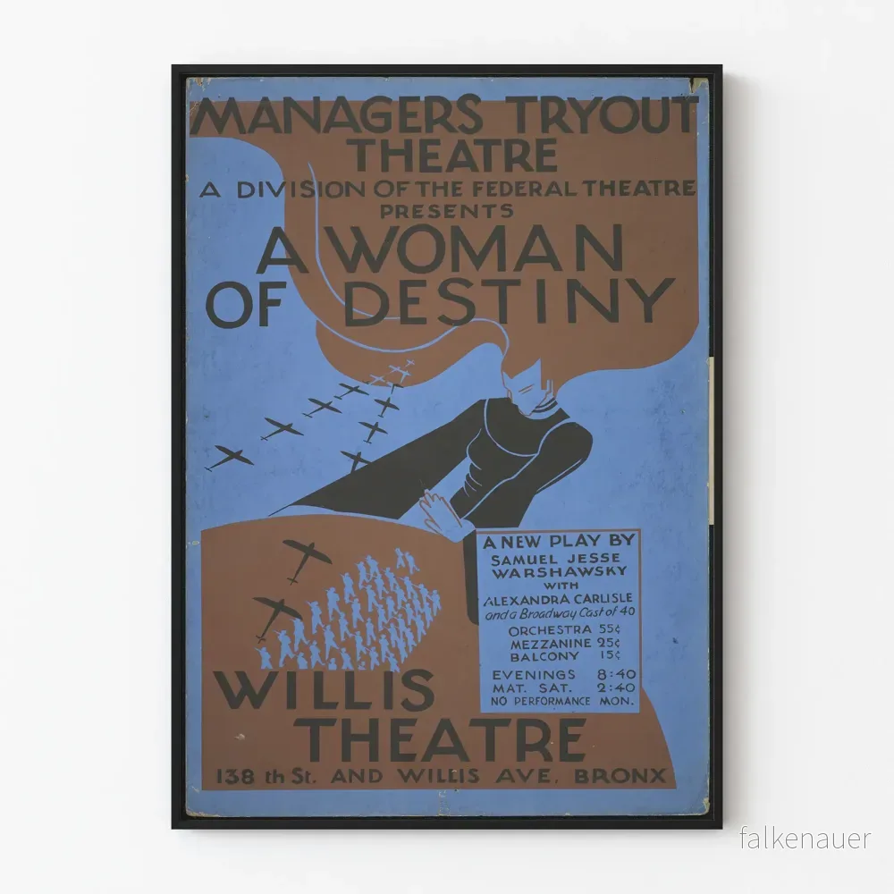 Vintage teaterposter A Woman of Destiny – Konstnärlig väggdekoration