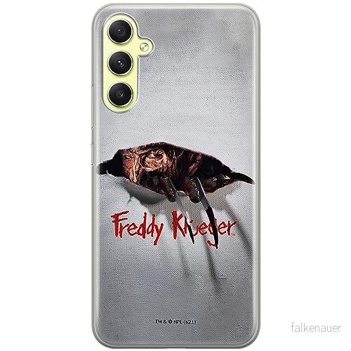 ERT GROUP mobiltelefonfodral för Samsung A34 5G originalt och officiellt licensierat Horror mönster Nightmare of Elm Street 008 anpassad till formen på mobiltelefonen, fodral tillverkad av TPU plast 5905511786106