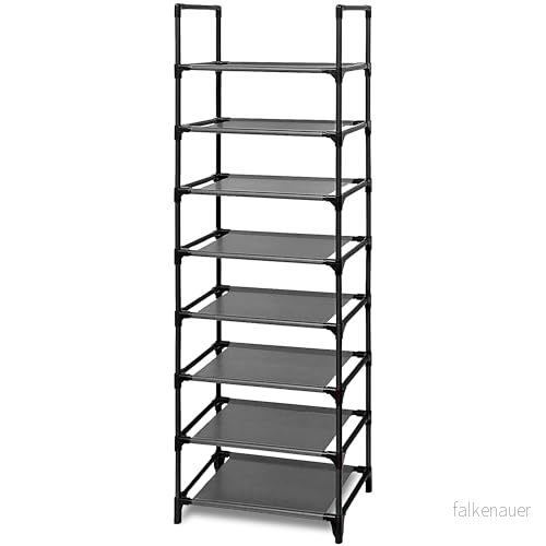edihome, Smalt skoställ, 8 nivåer (46 x 27 141 cm), skoorganisatör, smala och höga, plast, vertikal, hylla, showrack, sapateira (8 hyllor) 8436599032801