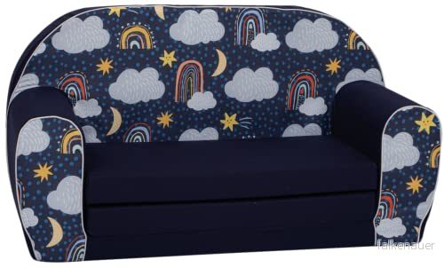 Delsit barnsoffa att vika ut med skumfyllning soffa barn avtagbart överdrag barnmöbler flickor och pojkar 9 månader till 4 år DT2 23087 5907693134874