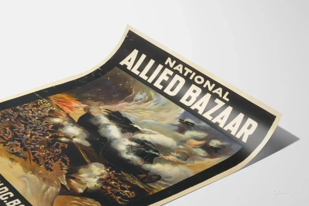 Vintageaffisch National Allied Bazaar Boston Krig - Bild 3