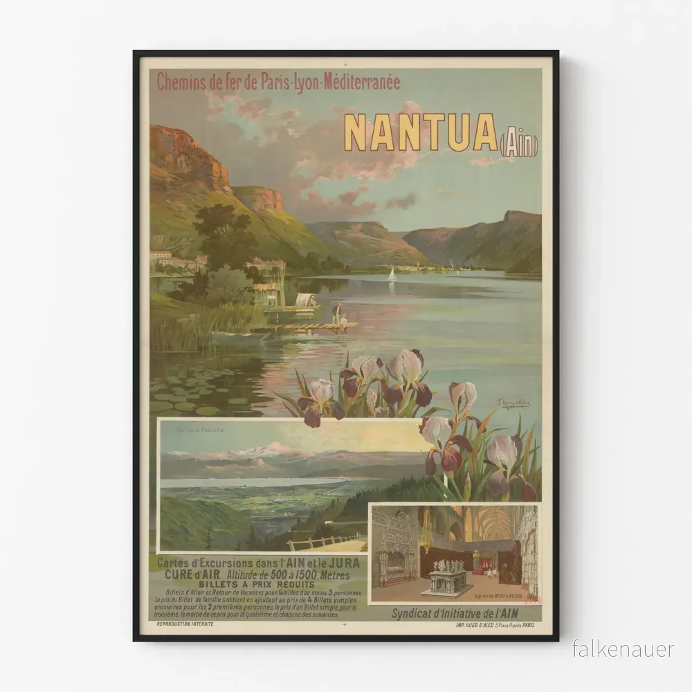 Vintageposter Nantes Ain Chemins de fer Paris Lyon Méditerranée