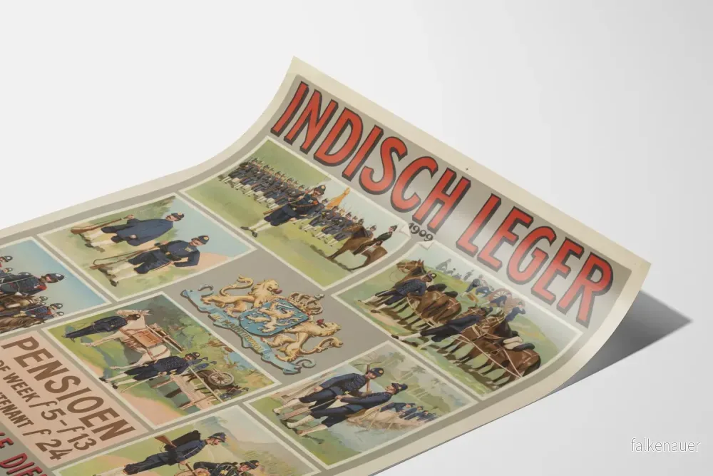 Vintage militärposter Indisch Leger 1909 väggdekoration - Bild 3