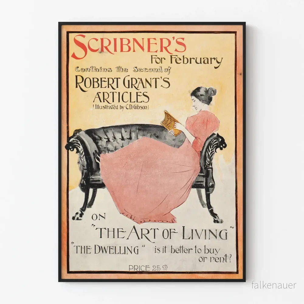 Vintageposter Scribner's - Föreläsning och Livskonst
