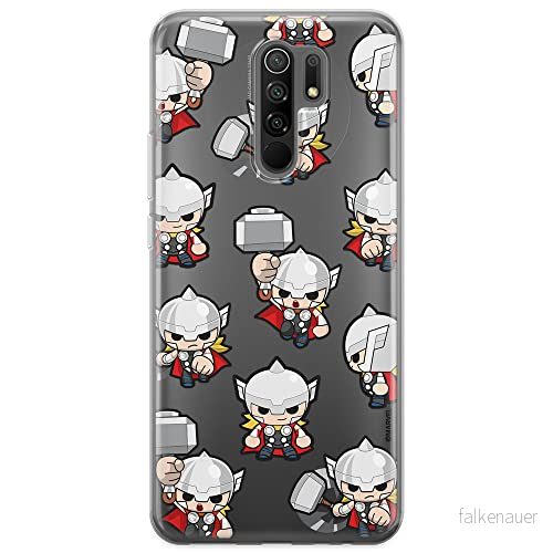 ERT GROUP mobiltelefonfodral för Xiaomi REDMI 9 originalt och officiellt licensierat Marvel mönster Thor 007 optimalt anpassad till formen på mobiltelefonen, gedeeltelijk transparant 5904805166433