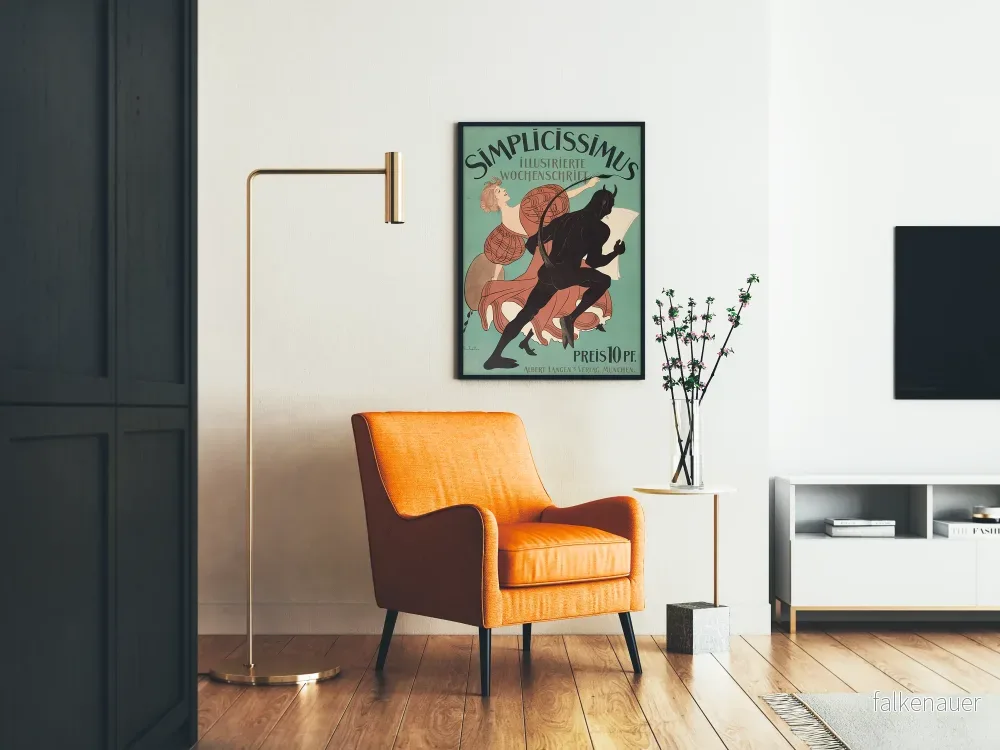 Kunstnärlig vintageaffisch för Simplicissimus veckovisa illustrerade poster - Bild 2
