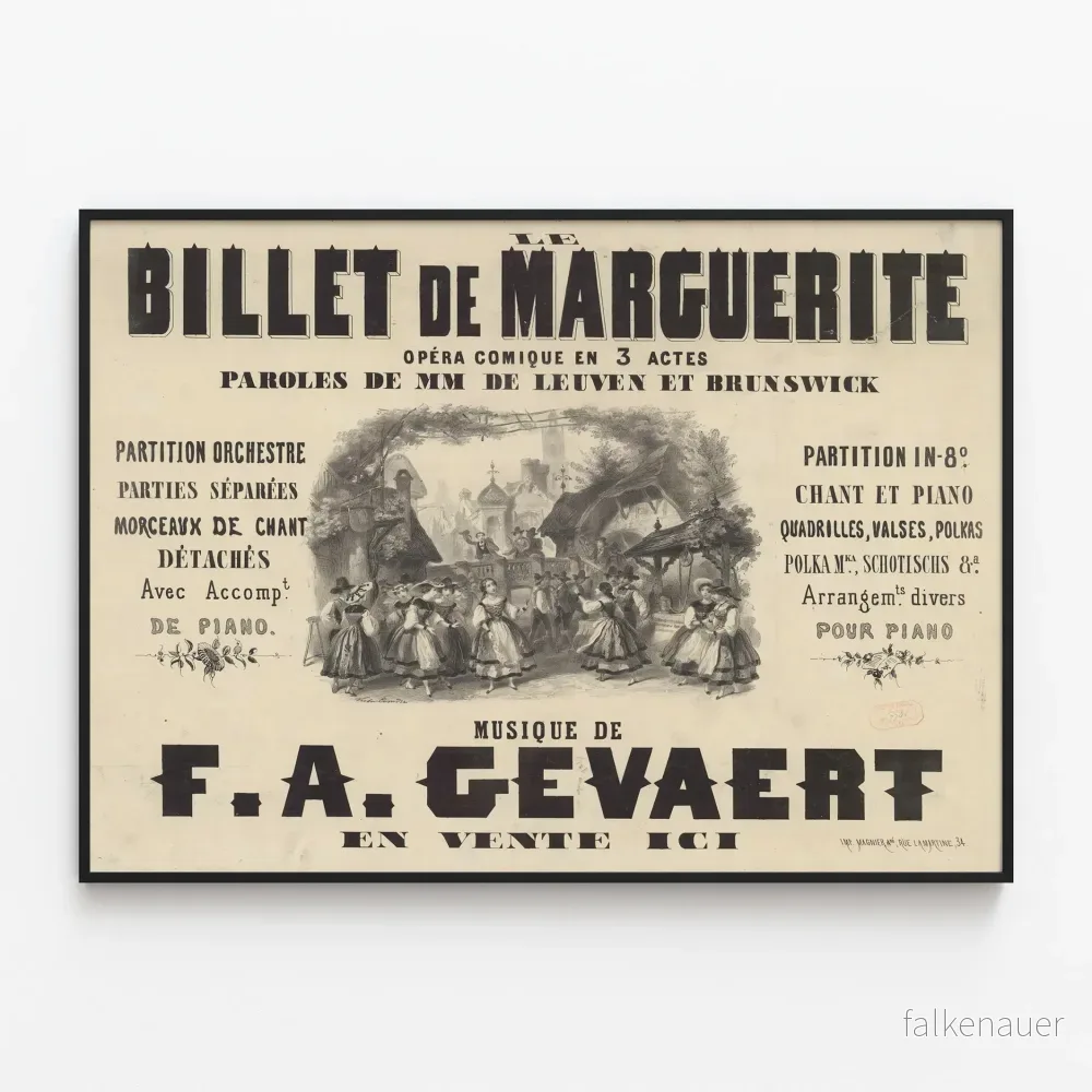 Vintageposter Le Billet de Marguerite - Komisk opera i 3 akter