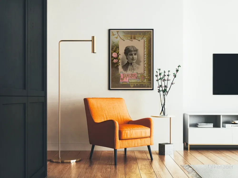 Vintage porträttposter av en dekorativ kvinnlig figur, Janish Countess Arco - Bild 2