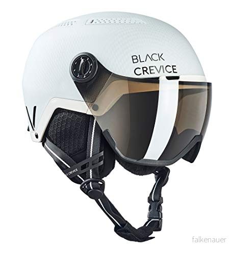 Black Crevice unisex vuxna chamonix med visir skidhjälm, matt vit kol/svart, M (5558 cm) 9120090704976