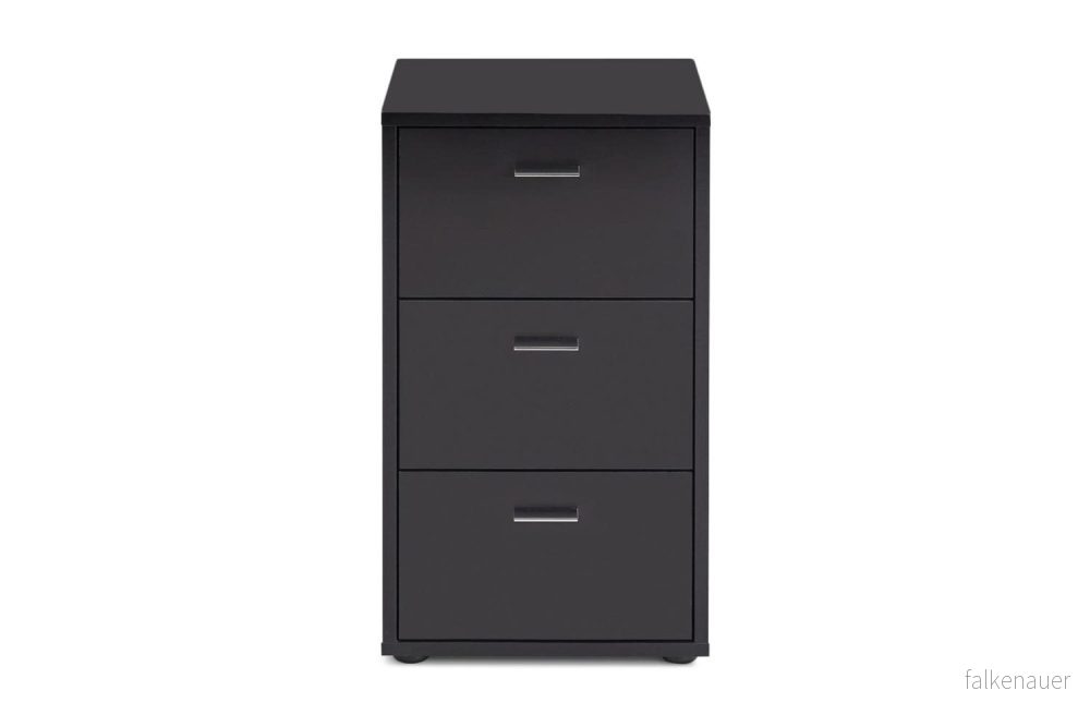 Sängbord med 3 lådor svart 4029494116604