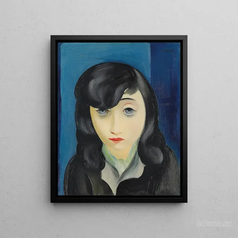 Målning av kvinnoporträtt med frans – Moïse Kisling | Konsttryck Målning av kvinnoporträtt med frans – Moïse Kisling | Konsttryck