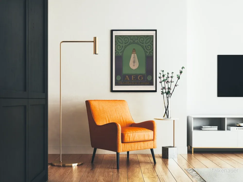 Vintageposter AEG Metallfaden-Lampa väggdekoration retro - Bild 2