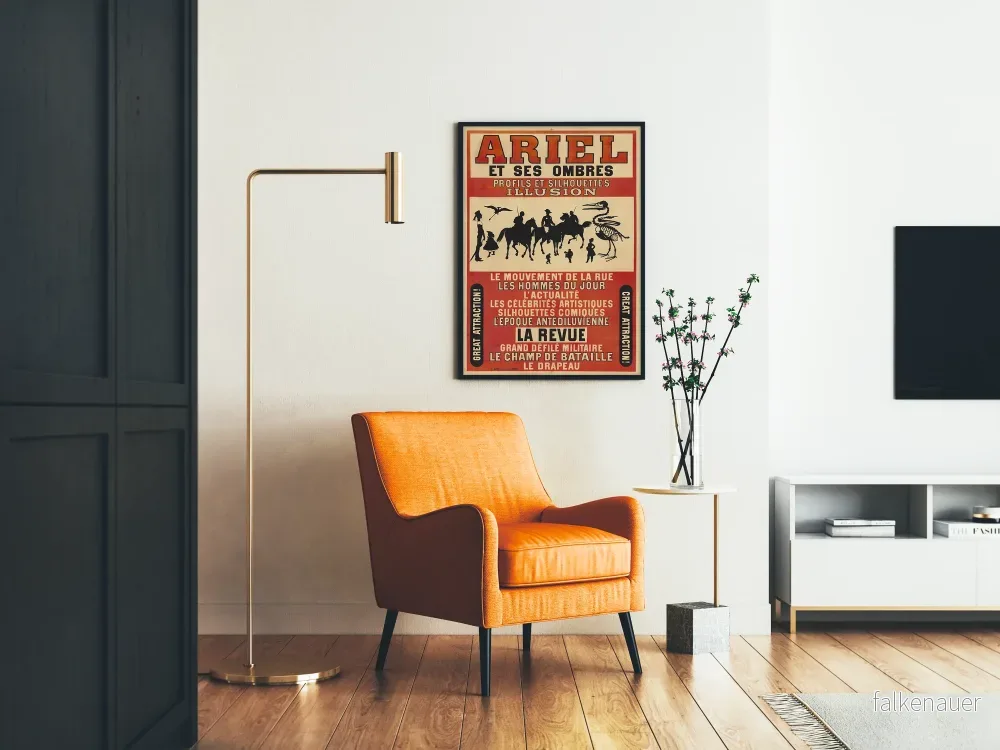 Vintageposter av Ariel och dess skuggor – Profilbilder och silhuetter illusion - Bild 2