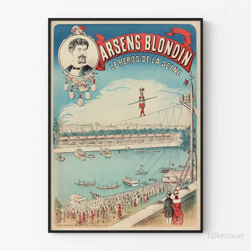 Vintageaffisch Arsens Blondin Den Seinehjälte