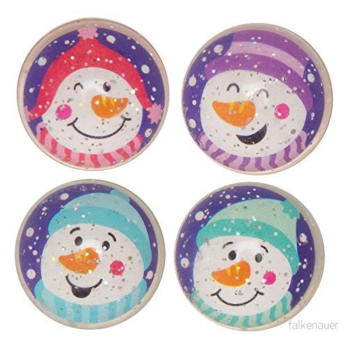 Baker Ross AX436 Glittrande snögubbe Flummis 10 pack, rolig leksak för barn till jul perfekt fest, byte, pris eller korgfyllare 5051174110380