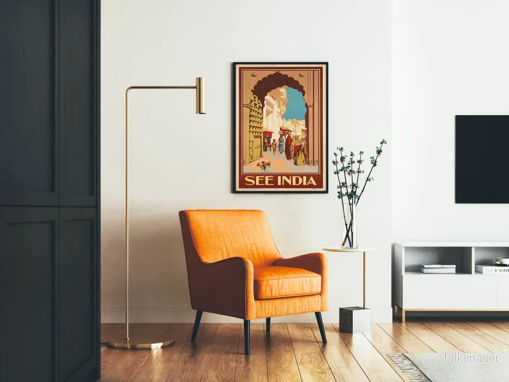 Vintageposter 'See India' - Väggdekoration för resor till Indien - Bild 2