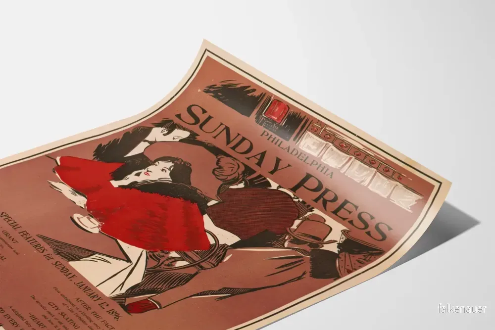 Vintageposter av Philadelphia Sunday Press 1896 för väggdekoration - Bild 3