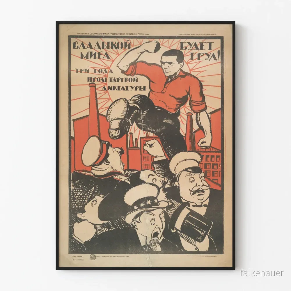 Vintage sovjetisk poster Proletariat och Arbete