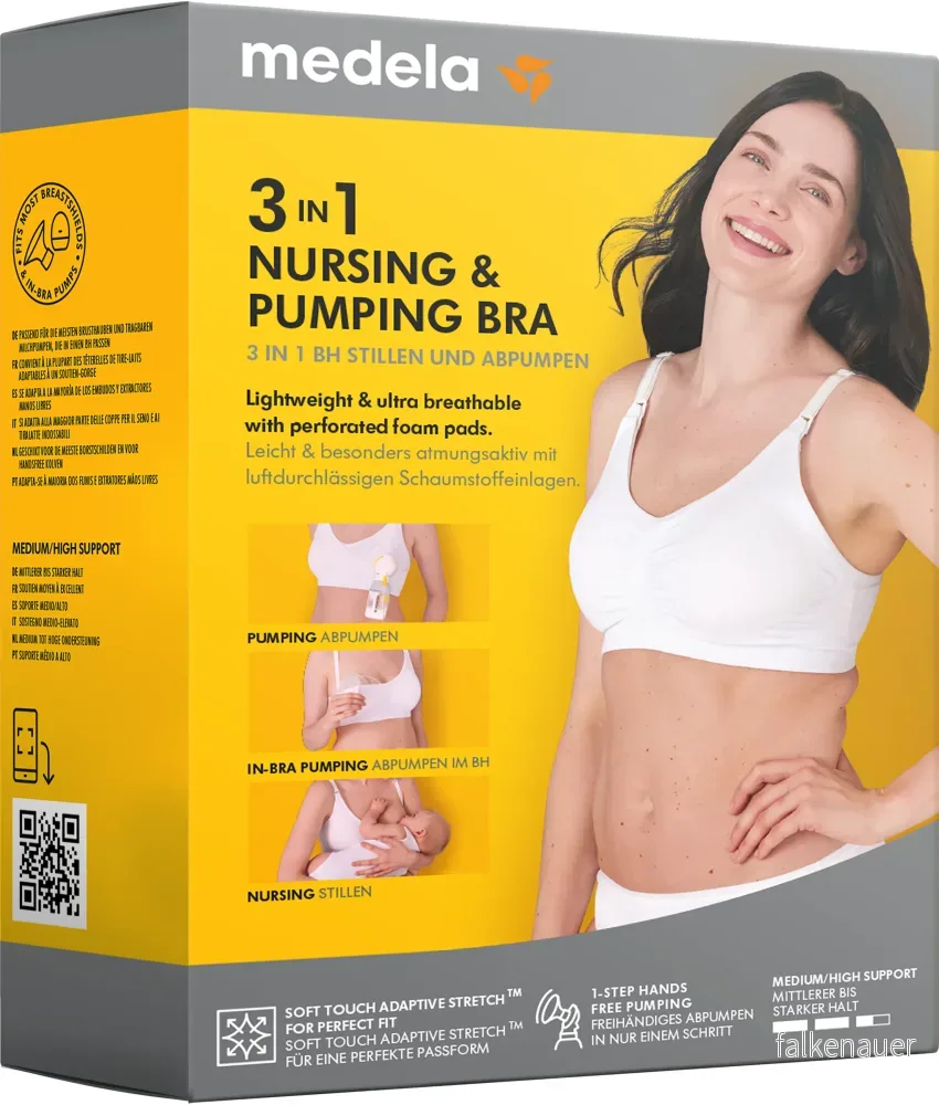 Medela Amnings och Pumpnings BH 3 i 1, Svart 7612367079402