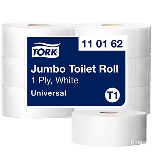 Tork 954000 jumbo toalettrulle dispenser T1 startpack/jumbo och 2 lagers toalettrull/väggmonterad i vitt 7322540472165