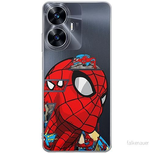 ERT GROUP mobiltelefonfodral för Realme C55 originalt och officiellt licensierat Marvel mönster Spider Man 042 optimalt anpassad till formen på mobiltelefonen, gedeeltelijk transparant 5905795018276
