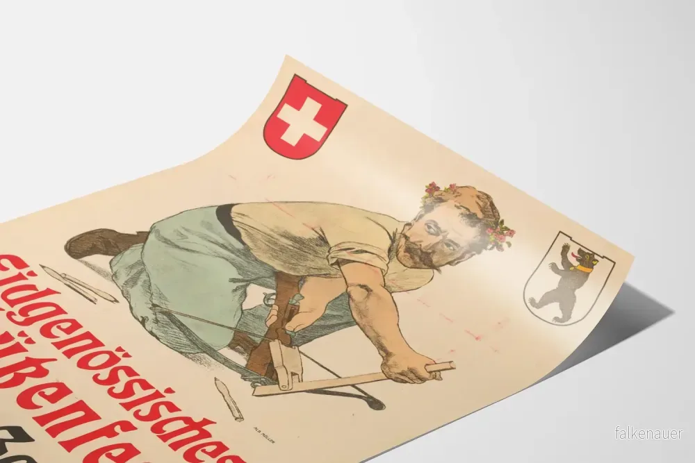 Vintageposter för schweiziska federala skjutfestivalen 1904 St. Gallen - Bild 3