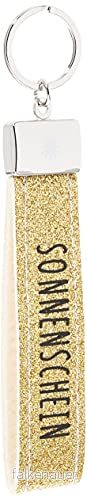 Depesche 4298 028 slingor nyckelring av filt, med graverad metallkant och ikongt tryck, solsken, guld, ca 16,8 x 3 0,5 cm 4010070335533