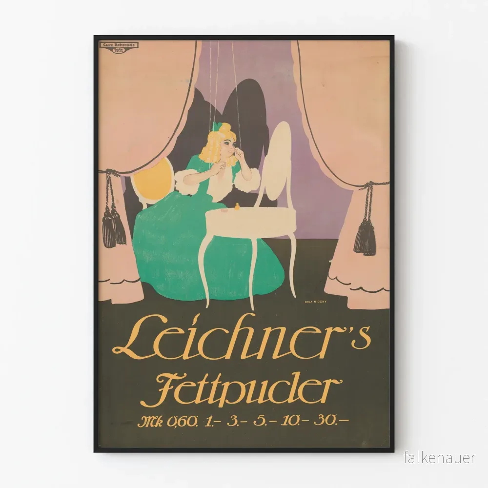 Vintageposter Leichners Fett & Puder - Retro Väggdekoration
