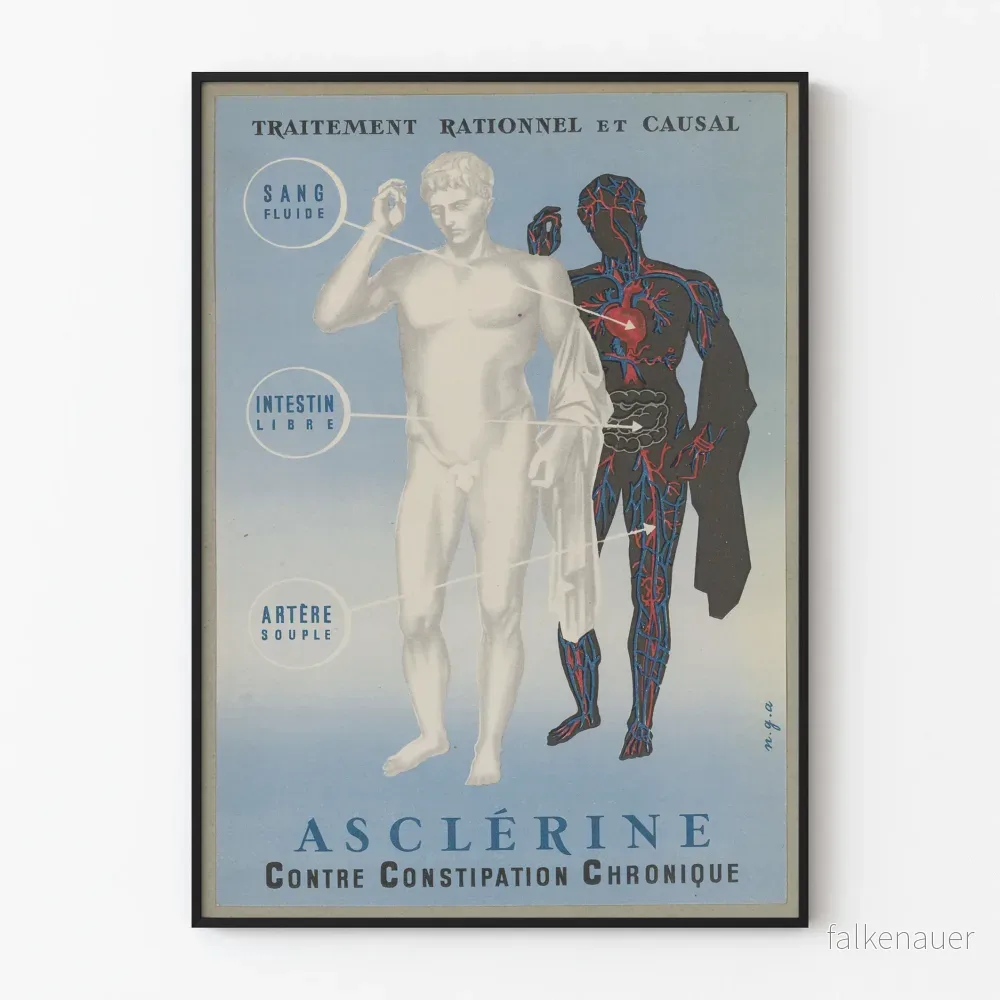 Vintageposter Asclérine - Mot Kronisk Förstoppning